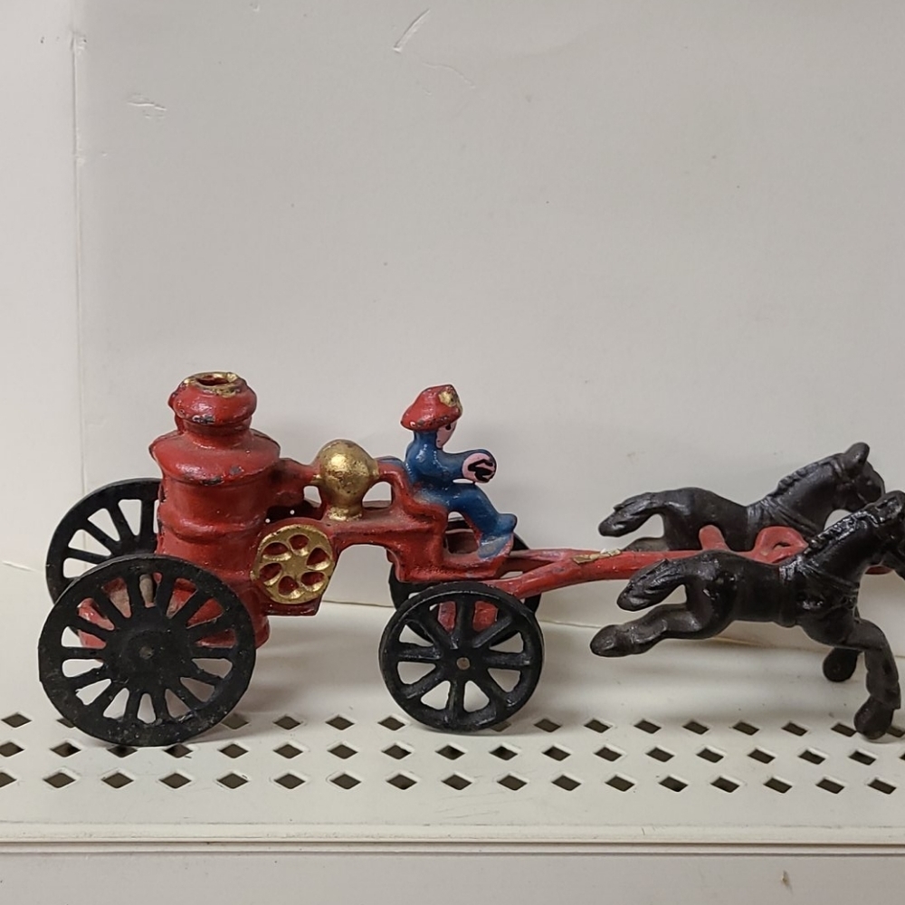 Antique1890's CAST IRON HORSE DRAWN FIRE ENGINE P… - Picture 6 of 10